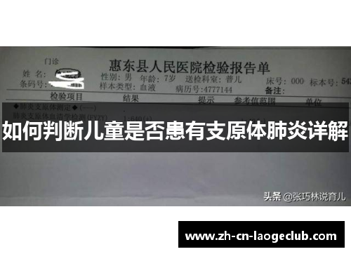 如何判断儿童是否患有支原体肺炎详解 如何判断儿童是否患有支原体肺炎详解